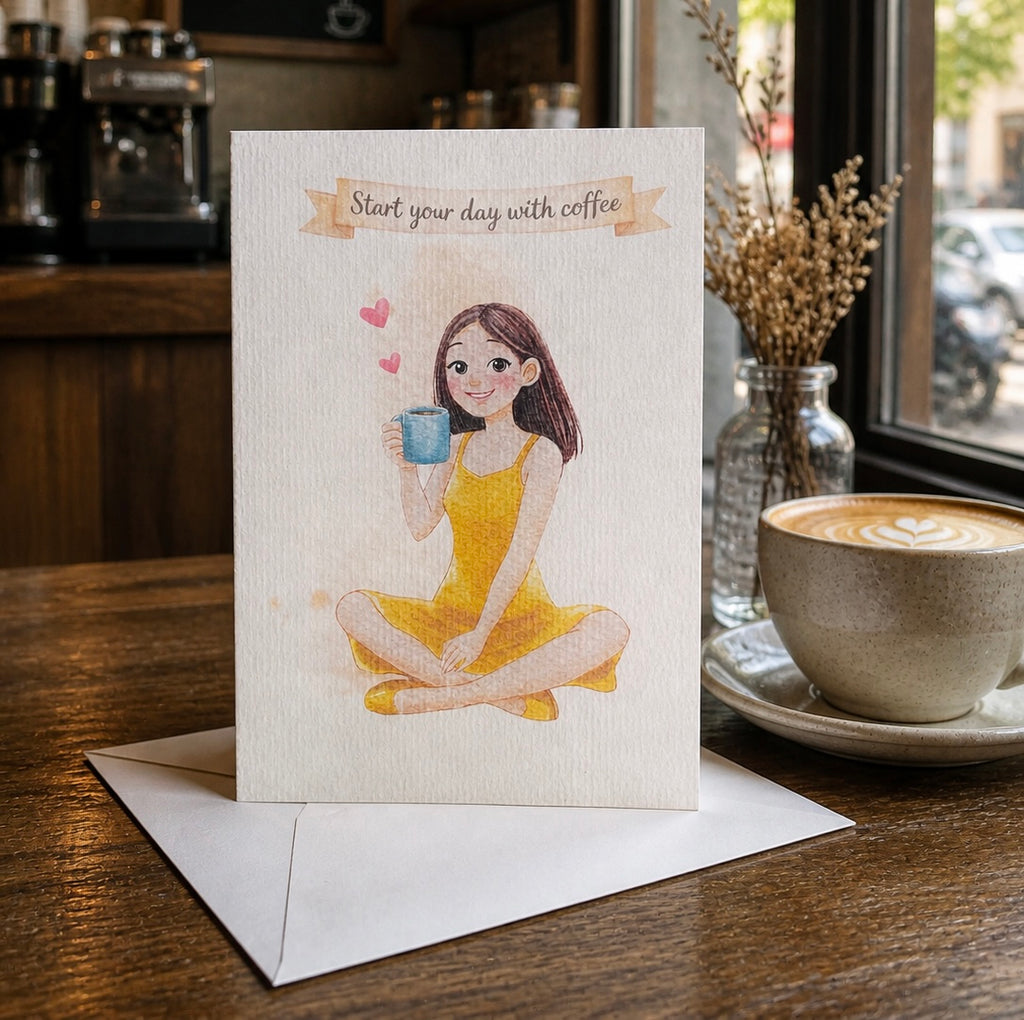 Greeting card, coffee lovers