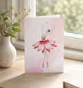 Greeting card ballerina dancing