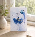 Dancing flower ballerina greeting card
