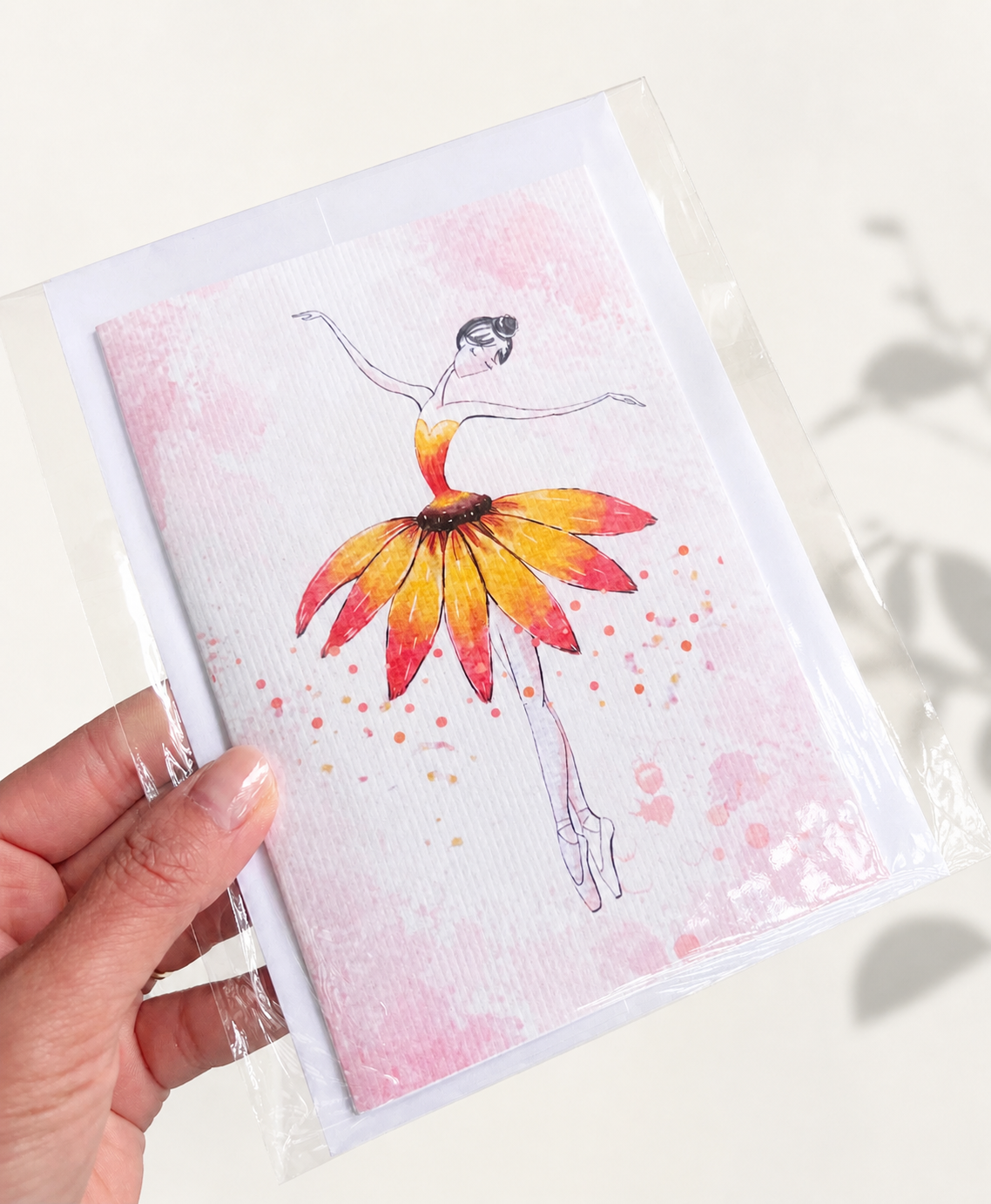 Printed greeting card Ballerina dancing
