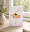 Printed greeting card Ballerina dancing