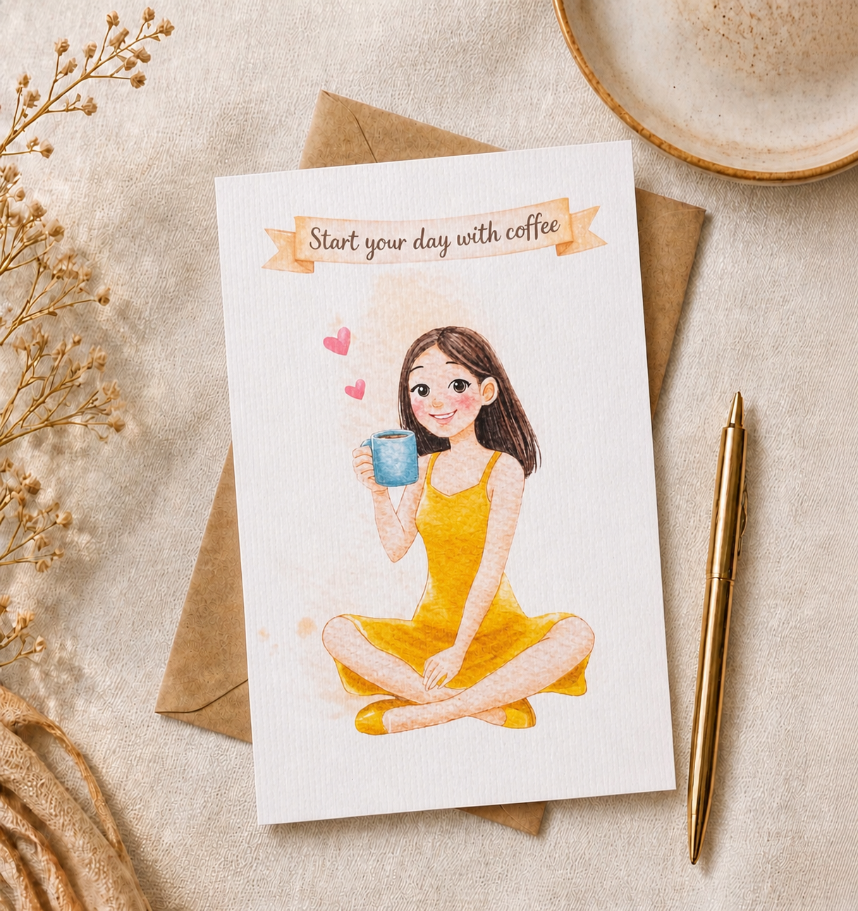 Greeting card, coffee lovers